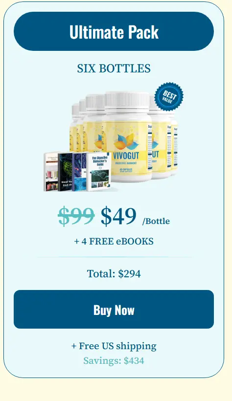 VivoGut 180-day supply supports gut health and digestion