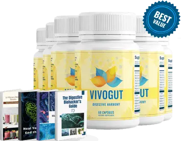 VivoGut 6 bottles for improved digestion and gut balance